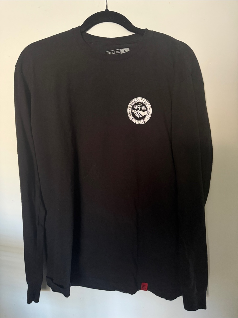 Troll Co. Men's Black Long-Sleeve Logo Tee